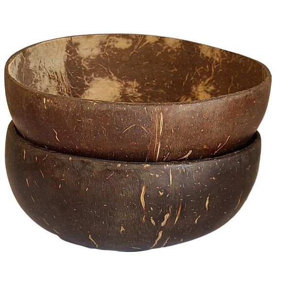 2 Large Coconut bowl, natural handmade, eco friendly, vegan bowl, salad bowl - Picture 4 of 9